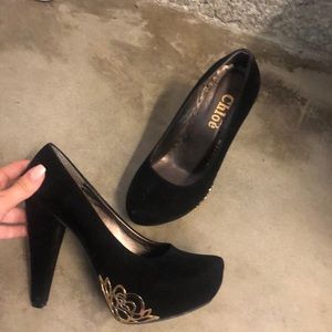 Chloé Black Suede Pumps NWOT